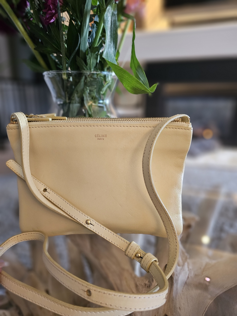 Celine Beige Leather Crossbody Bag - Picture 5 of 16